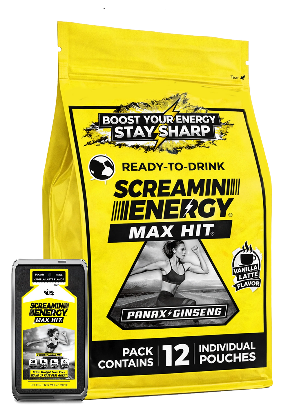 Screamin Energy Vanilla Latte Sugar Free