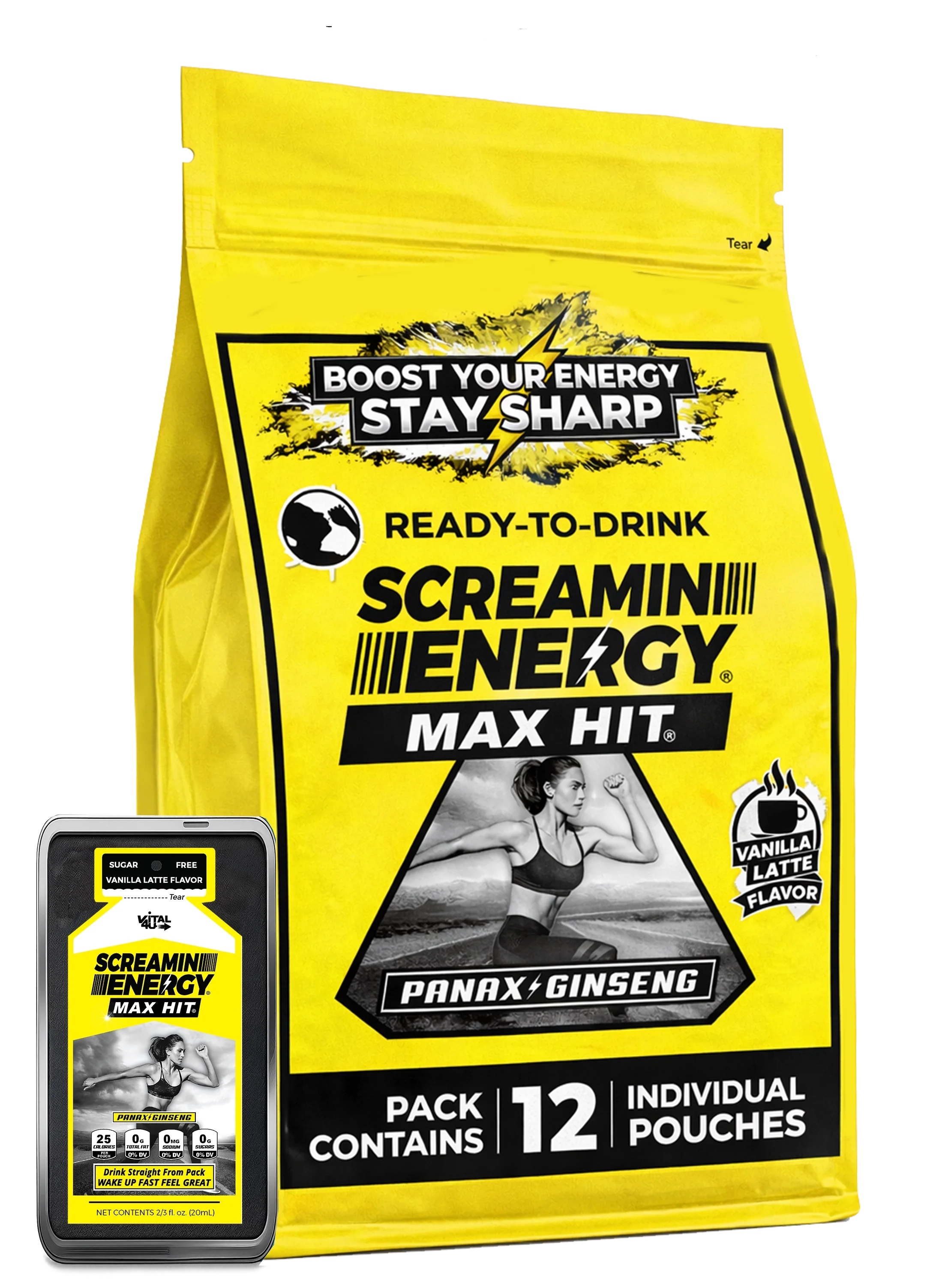 Screamin Energy Vanilla Latte Sugar Free