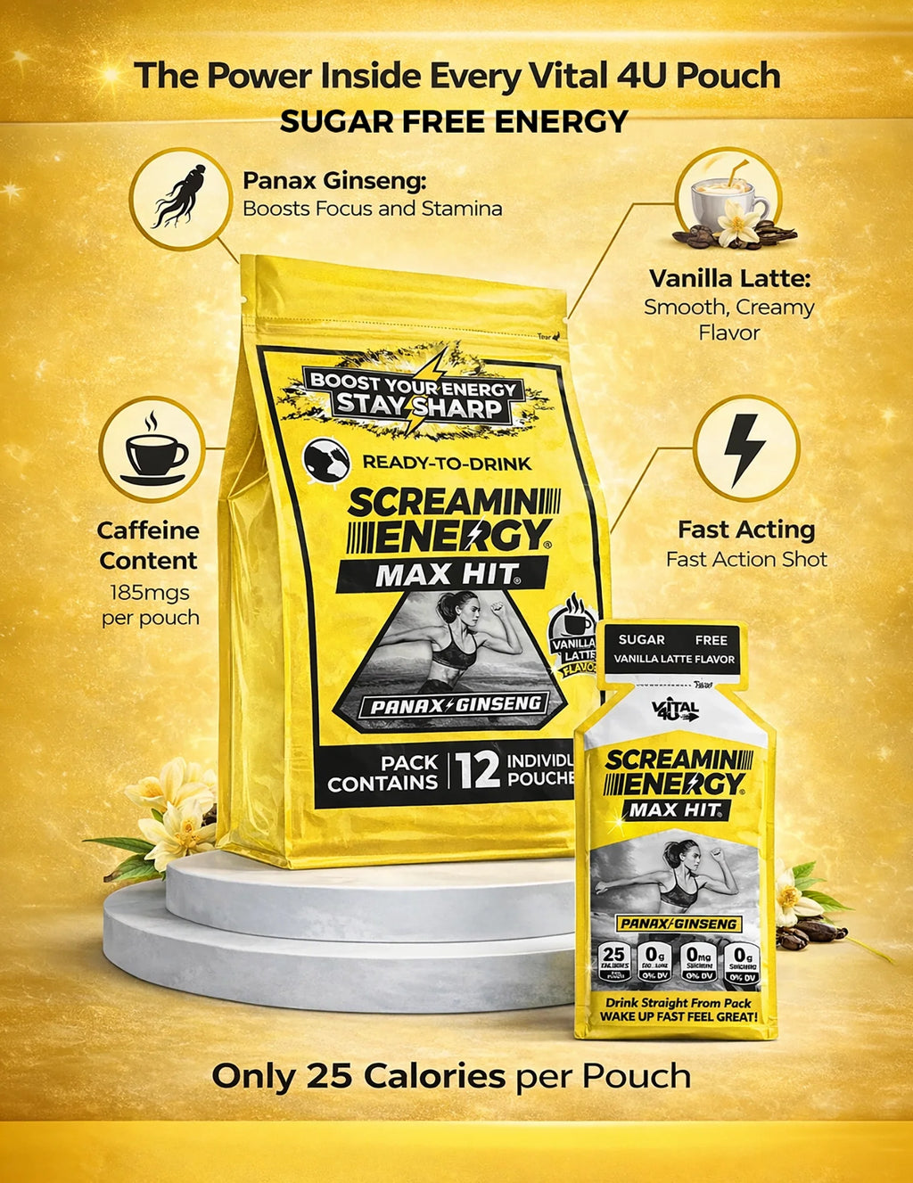 Screamin Energy Vanilla Latte Sugar Free