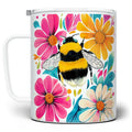Floral Bumblebee Insulated Travel Mug