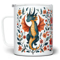 Floral Dragon Insulated Travel Mug